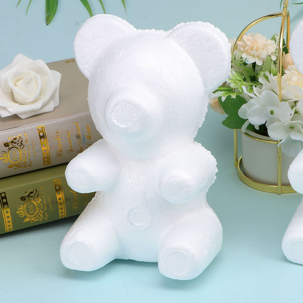 Embellish Craft - 2Pcs White Foam Bear Ornament and
