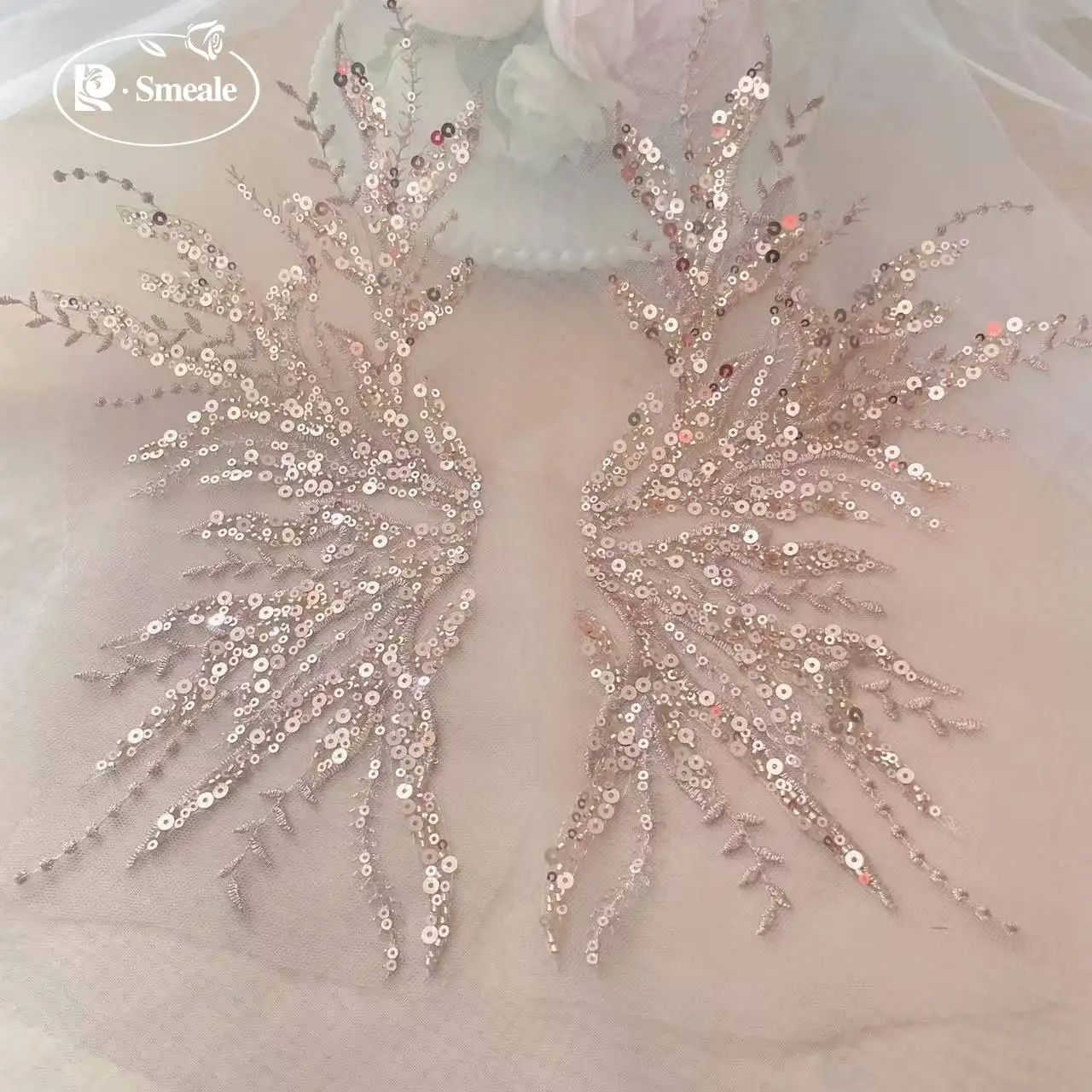 5Pair-2Pair.Rose Gold Sequin T – Applique Patch Flower Bewertung und Preis
