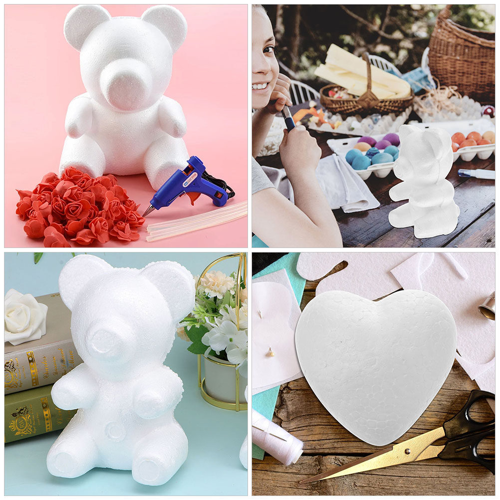 2Pcs White Foam Bear Ornament  – Embellish Craft Bewertung und Preis