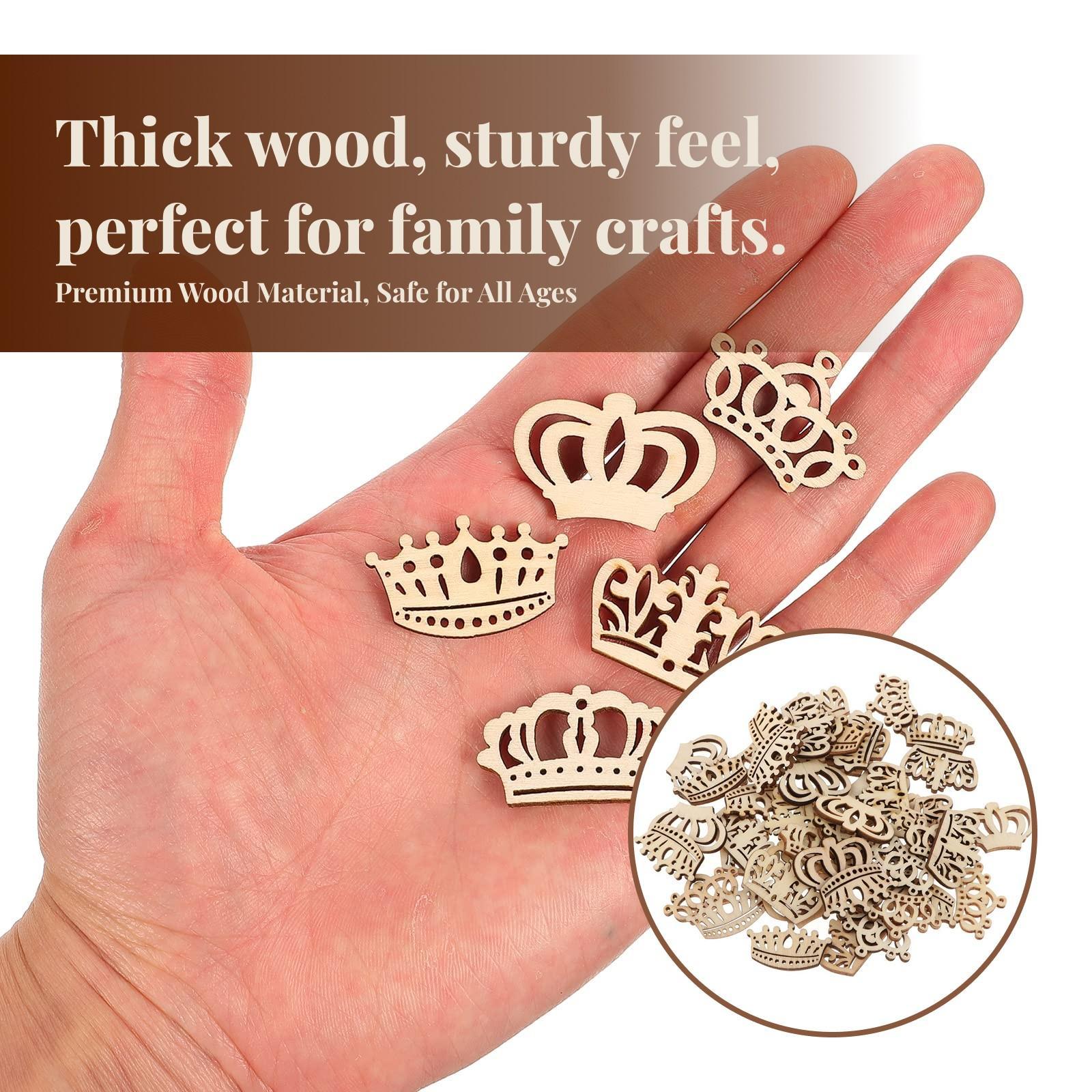 50pcs Crown Wooden Pieces Baby – Embellishments For Scrapbooking Bewertung und Preis