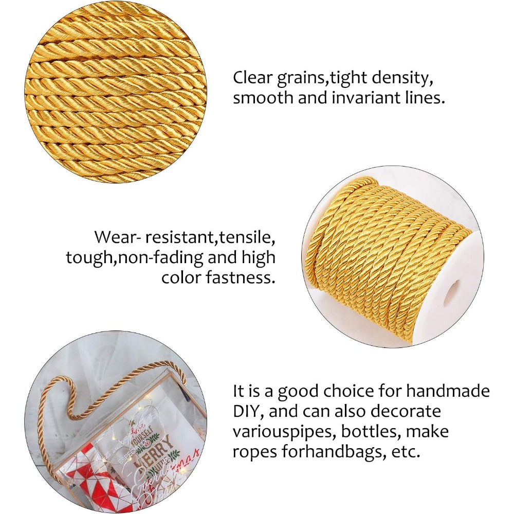 1 Roll 59 Feet Gold Cord 5mm T – Cord Trim Twisted Bewertung und Preis
