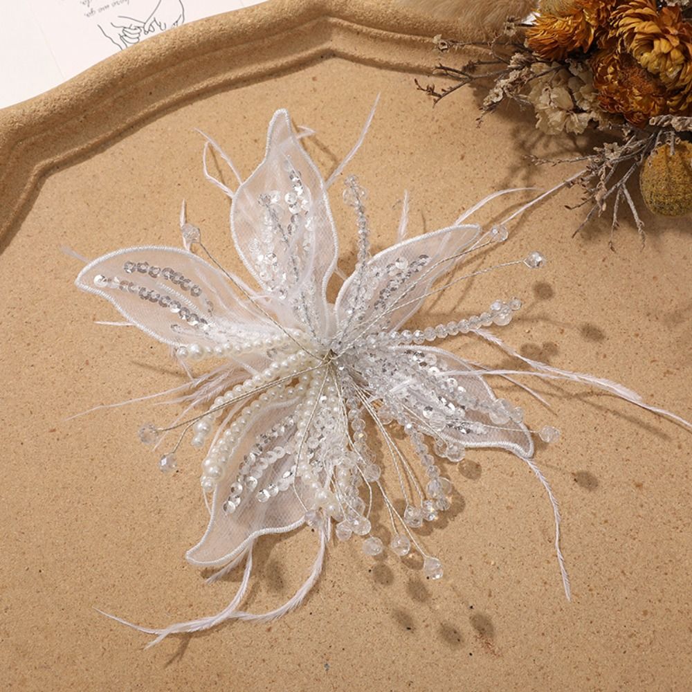 1PC Feather Pearl 3D Organza F – Applique Patch Flower Bewertung und Preis