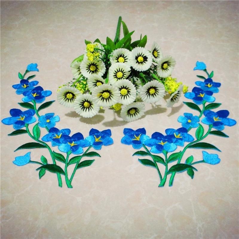 1/2pcs Nice Blue Flower Patch  – Applique Patch Flower Bewertung und Preis