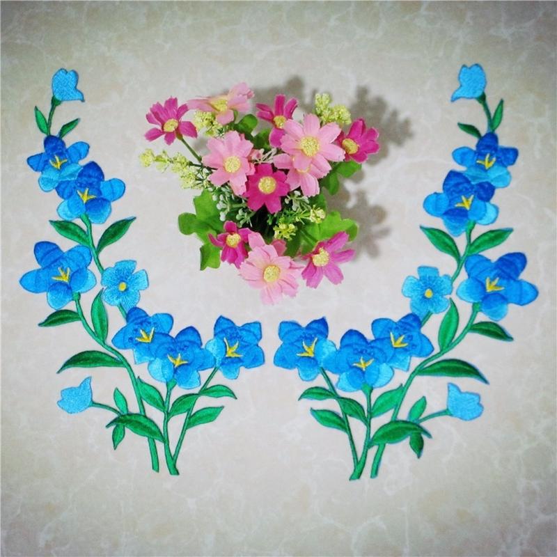 1/2pcs Nice Blue Flower Patch  – Applique Patch Flower Bewertung und Preis