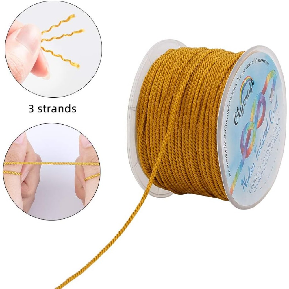 55 Yards 1mm Twisted Satin Nyl – Cord Trim Twisted Bewertung und Preis