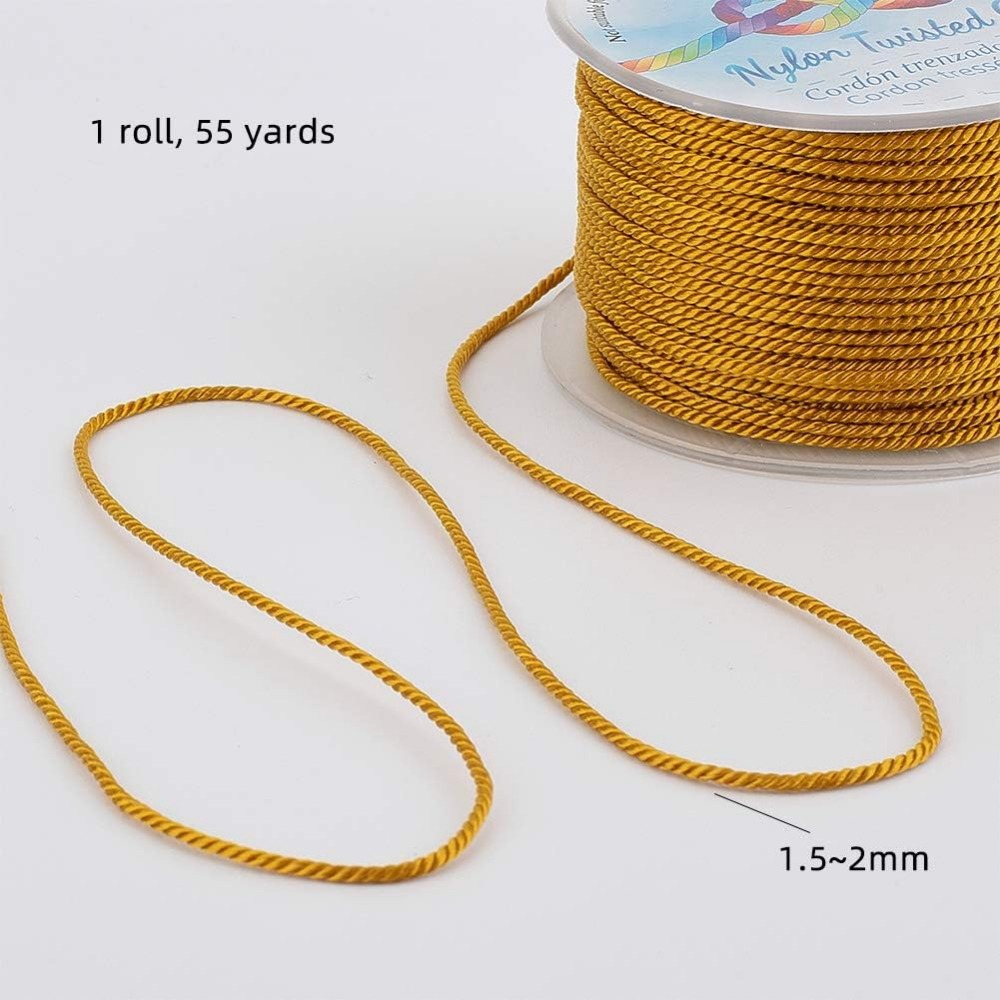 55 Yards 1mm Twisted Satin Nyl – Cord Trim Twisted Bewertung und Preis