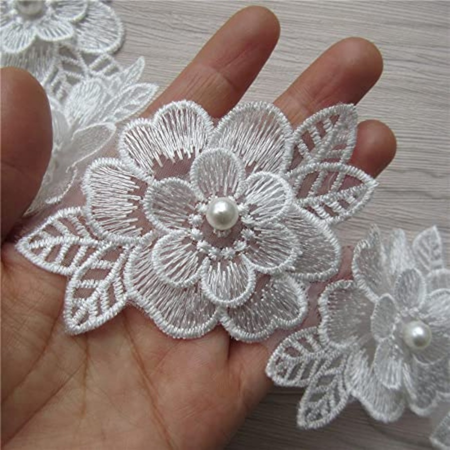 2 Yards 3D Flower Lace Trim Pe – Lace Ribbon Trim Bewertung und Preis