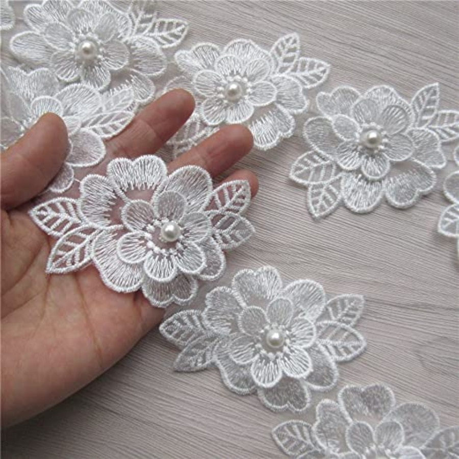 2 Yards 3D Flower Lace Trim Pe – Lace Ribbon Trim Bewertung und Preis