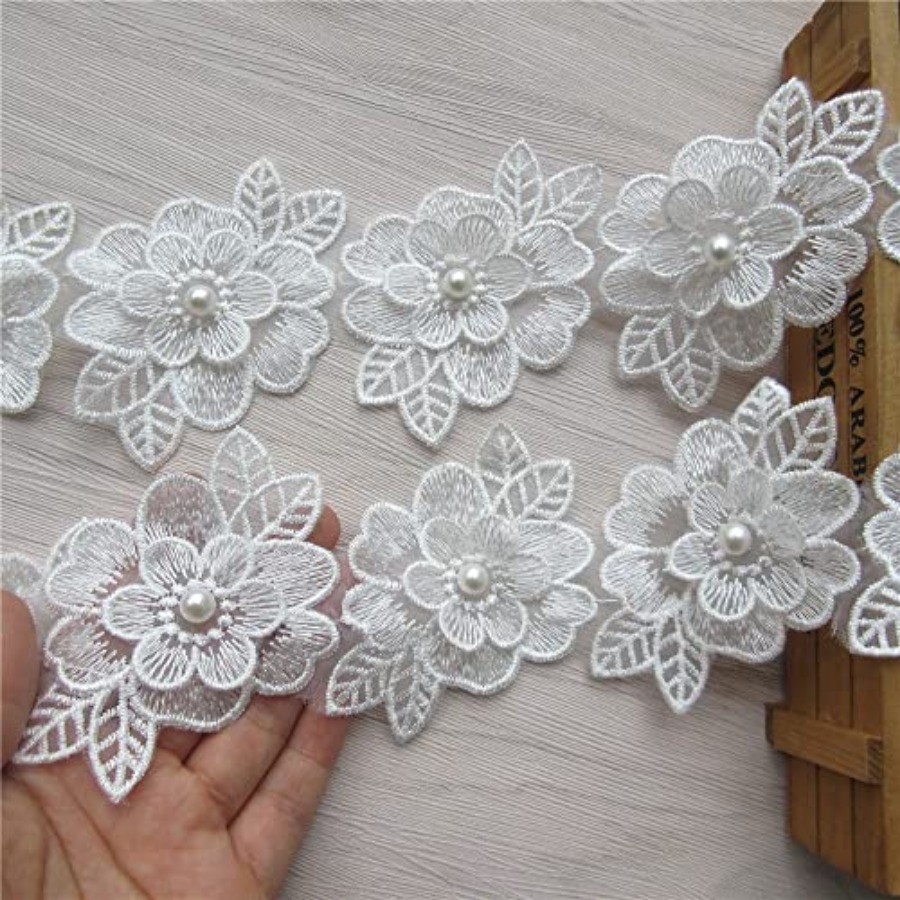 2 Yards 3D Flower Lace Trim Pe – Lace Ribbon Trim Bewertung und Preis