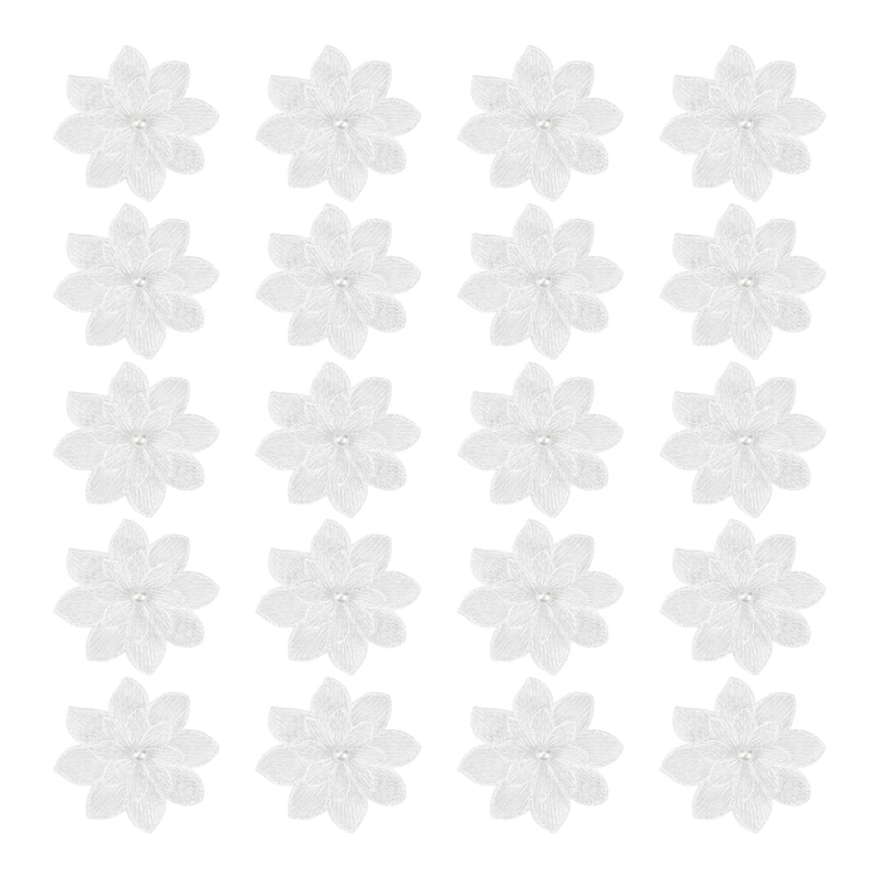 20Pack Decorative White Flower – Applique Patch Flower Bewertung und Preis