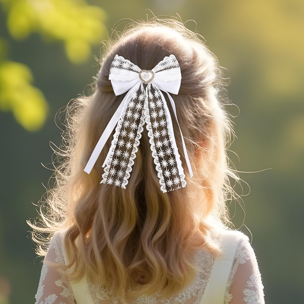 2Pcs Flower Lace Bow Hair Clip – Lace Ribbon Trim Bewertung und Preis