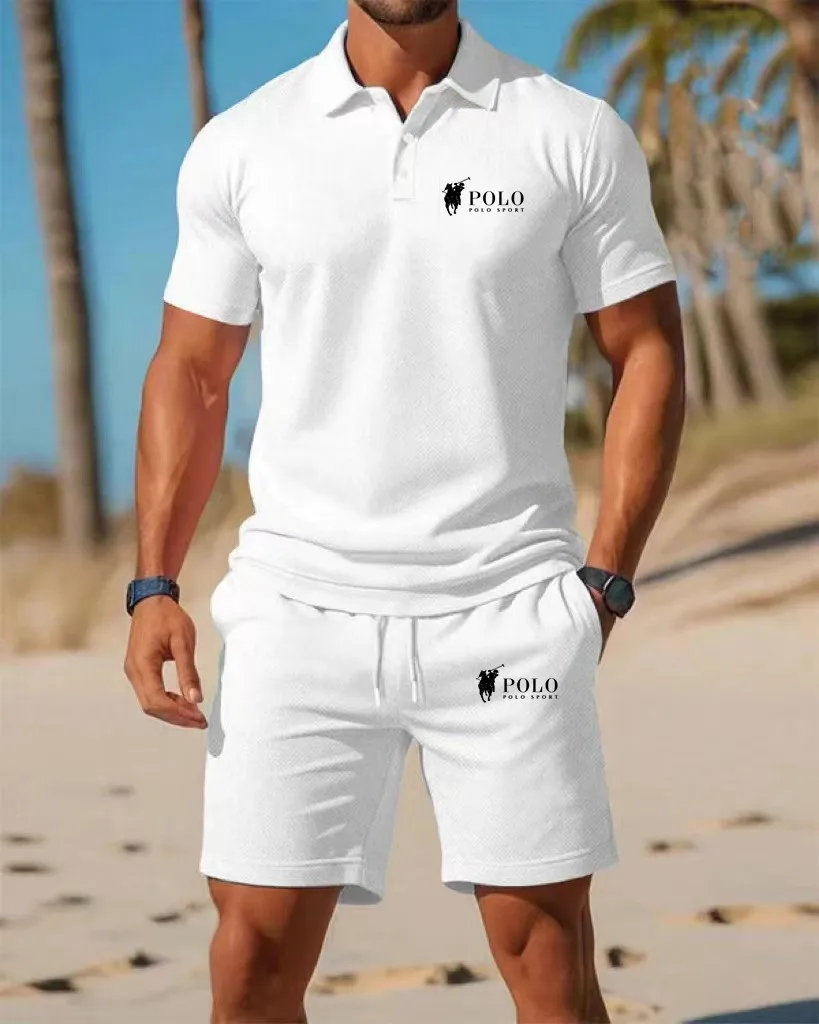 Men's Polo Shirt Set Summer Qu – Embellish Knit Bewertung und Preis