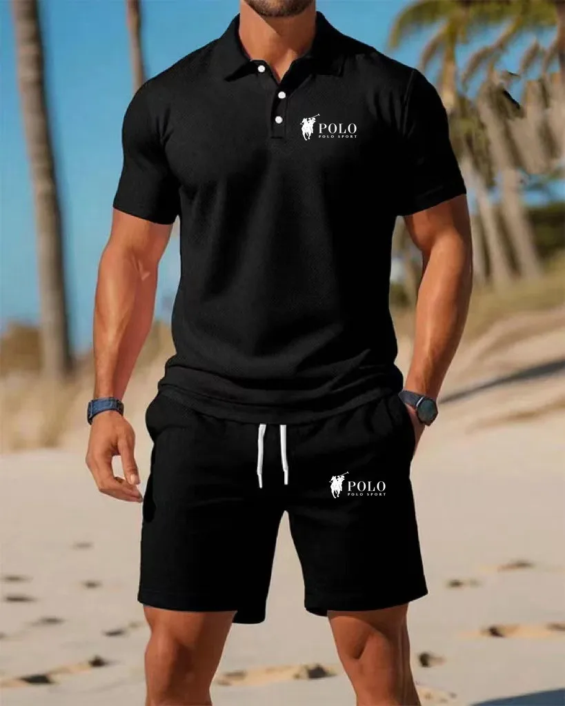 Men's Polo Shirt Set Summer Qu – Embellish Knit Bewertung und Preis