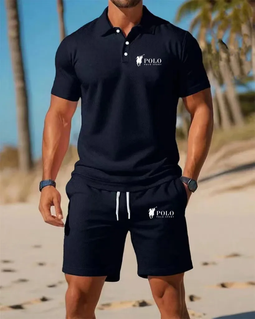 Men's Polo Shirt Set Summer Qu – Embellish Knit Bewertung und Preis