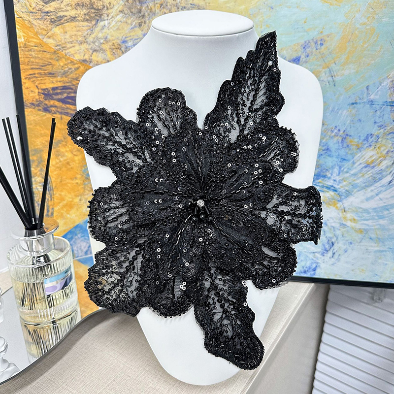 White Lace Sequin Beaded Flowe – Applique Patch Flower Bewertung und Preis